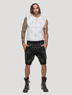 'Mantra' Printed 100% Cotton 3/4 Shorts | Streetwear by Psylo Fashion