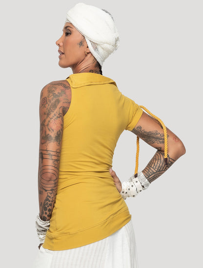 Saffron Medusa Tie Top - Psylo Fashion