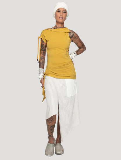 Saffron Medusa Tie Top - Psylo Fashion