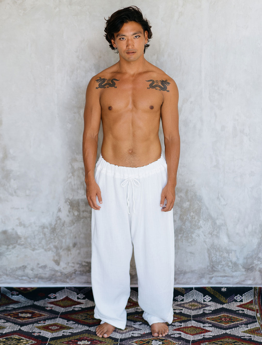 Yoga Outfit ๑ Organic Cotton Yoga Top 3/4 Harem Pants Handwoven