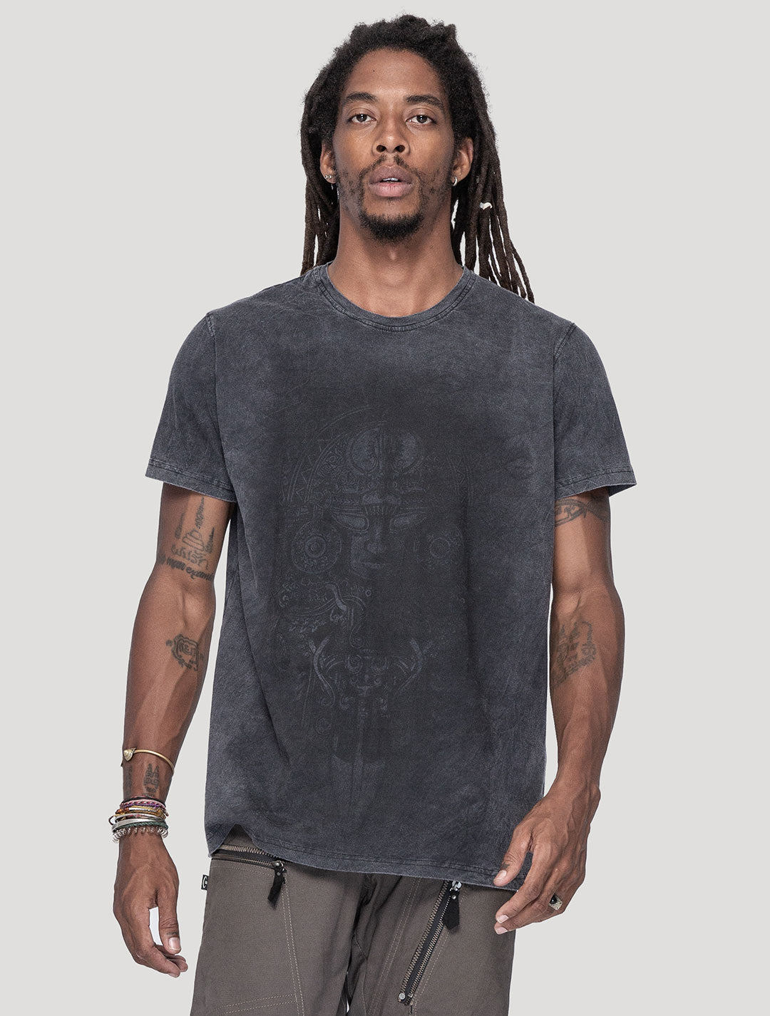 'Maya' Short Sleeves 100% Organic Cotton Grunge Tee - Psylo Fashion