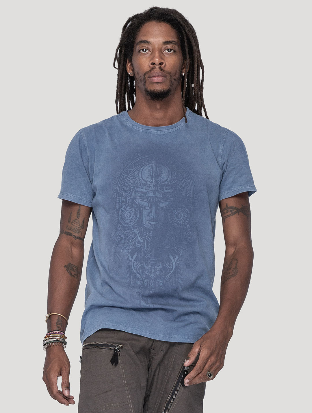 'Maya' Short Sleeves 100% Organic Cotton Grunge Tee - Psylo Fashion