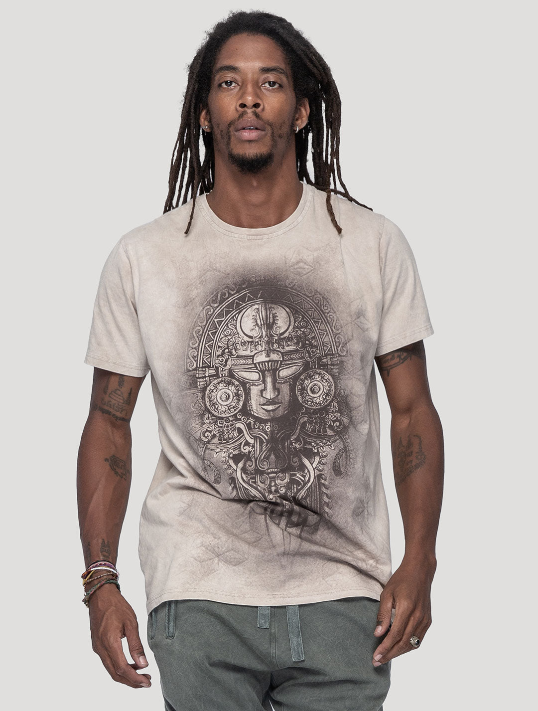 'Maya' Short Sleeves 100% Organic Cotton Grunge Tee - Psylo Fashion