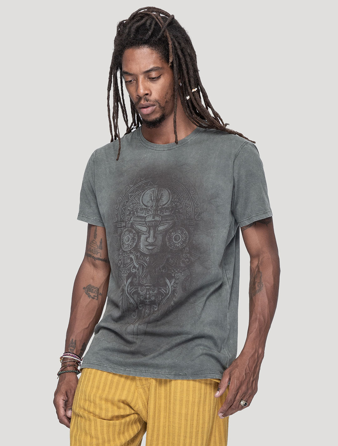 'Maya' Short Sleeves 100% Organic Cotton Grunge Tee - Psylo Fashion
