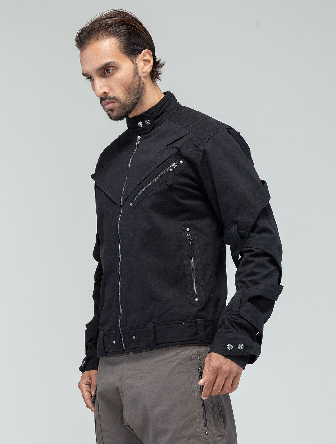 Otto-Man 100% Cotton Biker Jacket - Psylo Fashion