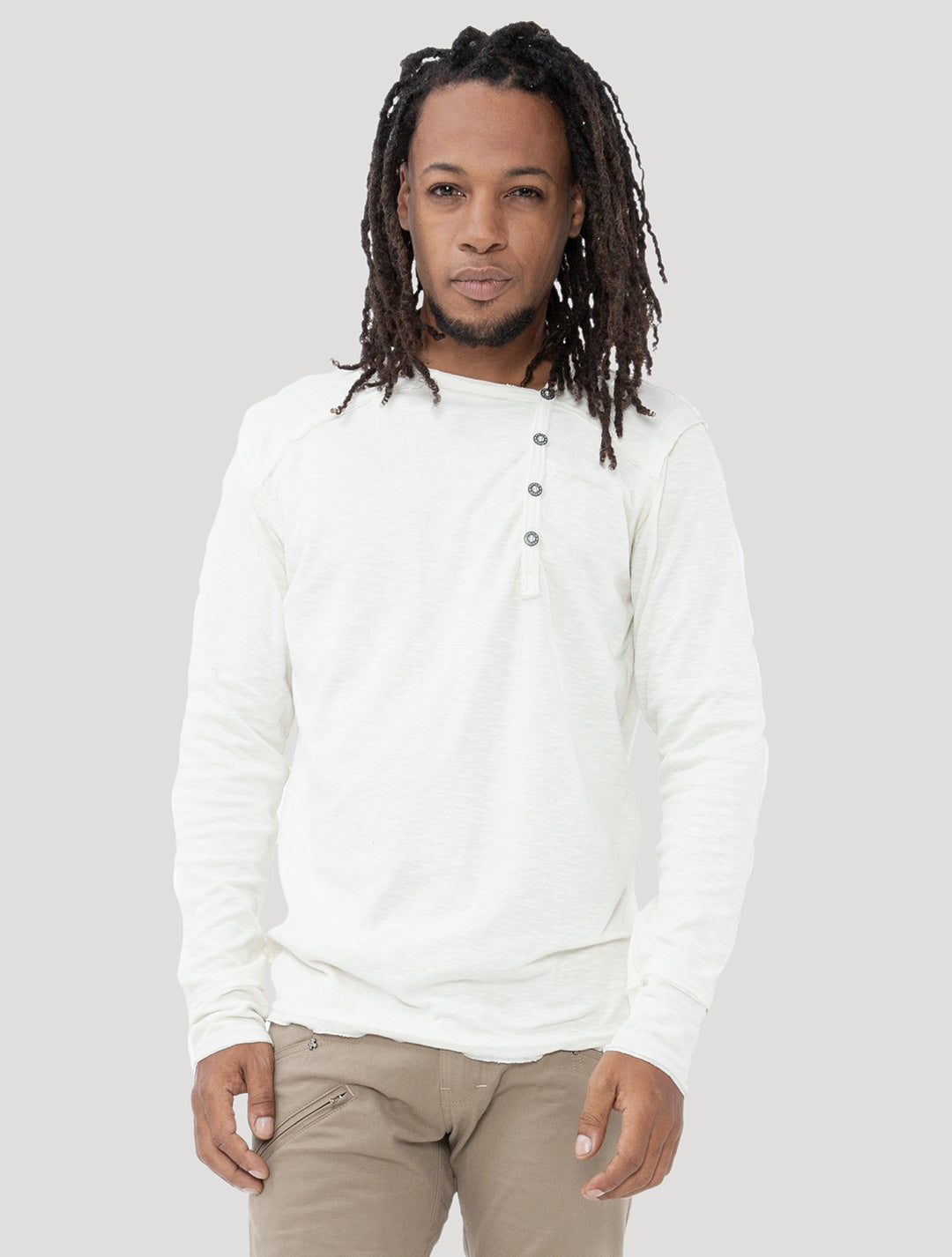 V neck sweater with button 2024 down shirt