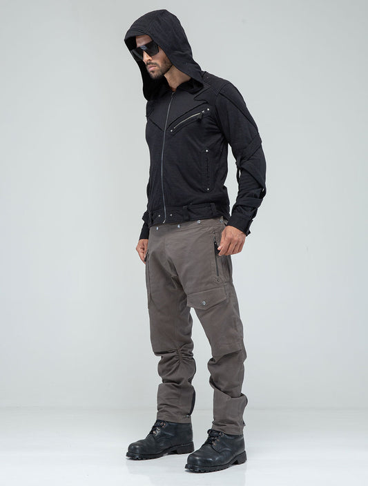 Otto-Man Light Hooded Biker Jacket - Psylo Fashion