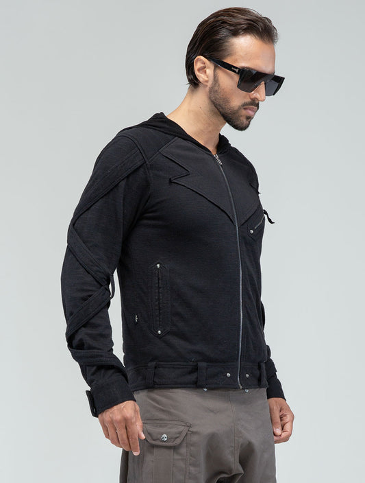 Otto-Man Light Hooded Biker Jacket - Psylo Fashion