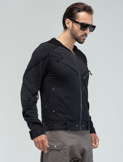 Otto-Man Light Hooded Biker Jacket - Psylo Fashion