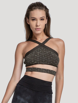 'Polygon' Bra Organic Cotton Lycra Crop Top - Psylo Fashion