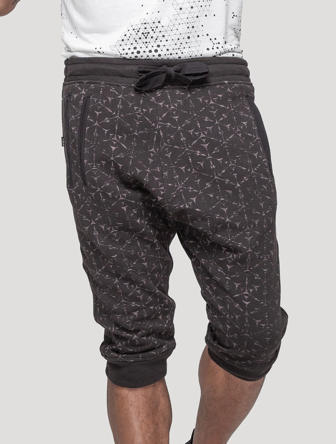 'Polygon' Printed 100% Cotton 3/4 Shorts | Streetwear by Psylo Fashion