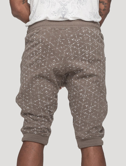 'Polygon' Printed 100% Cotton 3/4 Shorts | Streetwear by Psylo Fashion