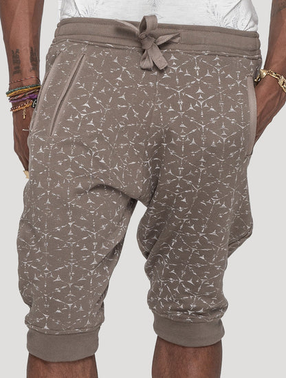 'Polygon' Printed 100% Cotton 3/4 Shorts | Streetwear by Psylo Fashion