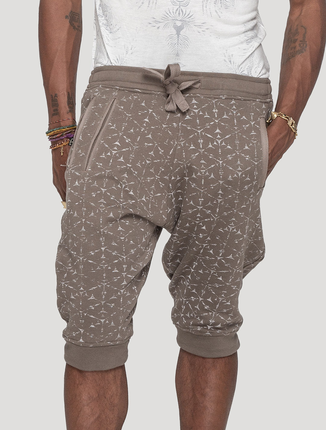 'Polygon' Printed 100% Cotton 3/4 Shorts | Streetwear by Psylo Fashion