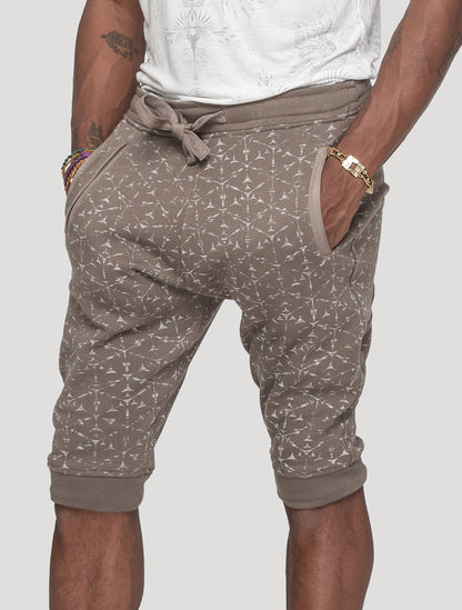 'Polygon' Printed 100% Cotton 3/4 Shorts | Streetwear by Psylo Fashion