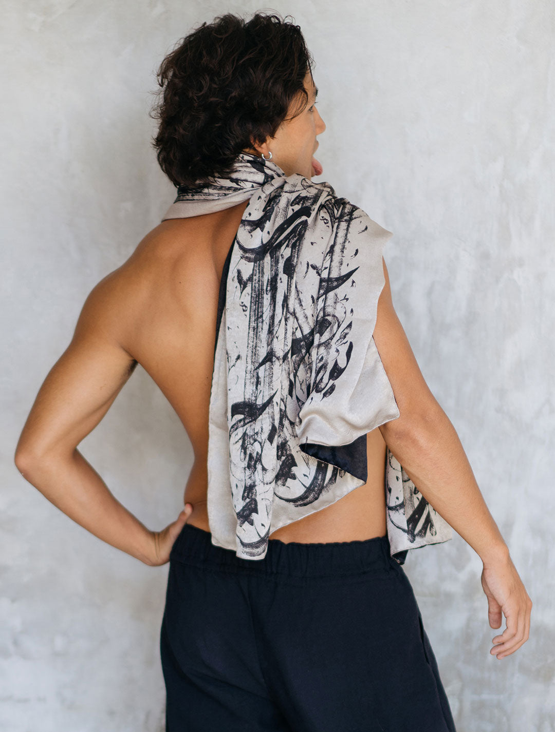 Linen-Cotton 'Prayer' Scarf by Shokraneh - Psylo