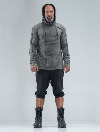 Raw Kafiya Hooded Long Sleeves Tee - Psylo Fashion
