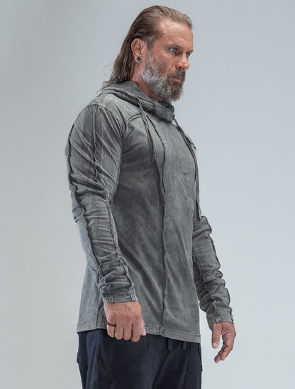 Raw Kafiya Hooded Long Sleeves Tee - Psylo Fashion
