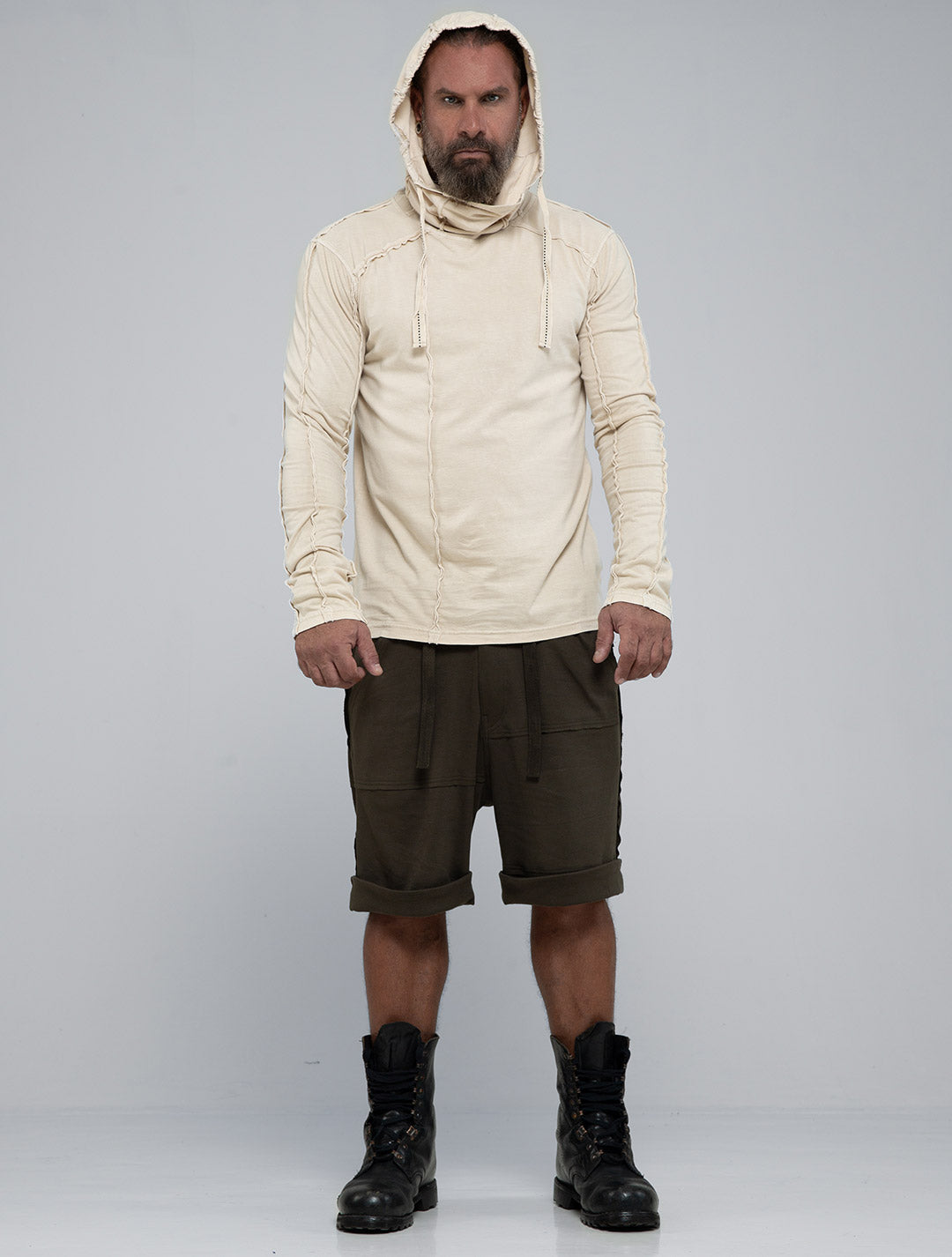 Raw Kafiya Hooded Long Sleeves Tee