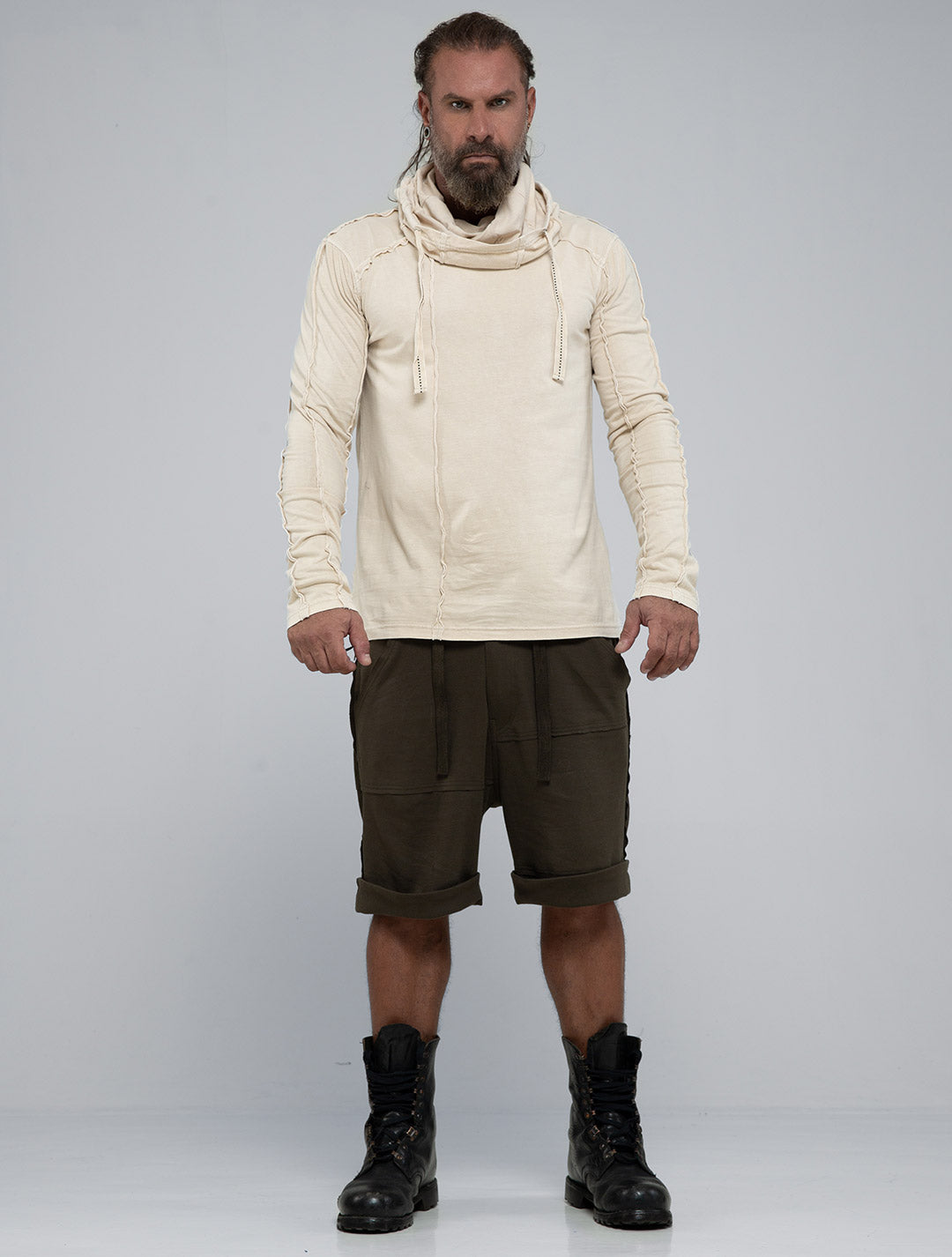Raw Kafiya Hooded Long Sleeves Tee