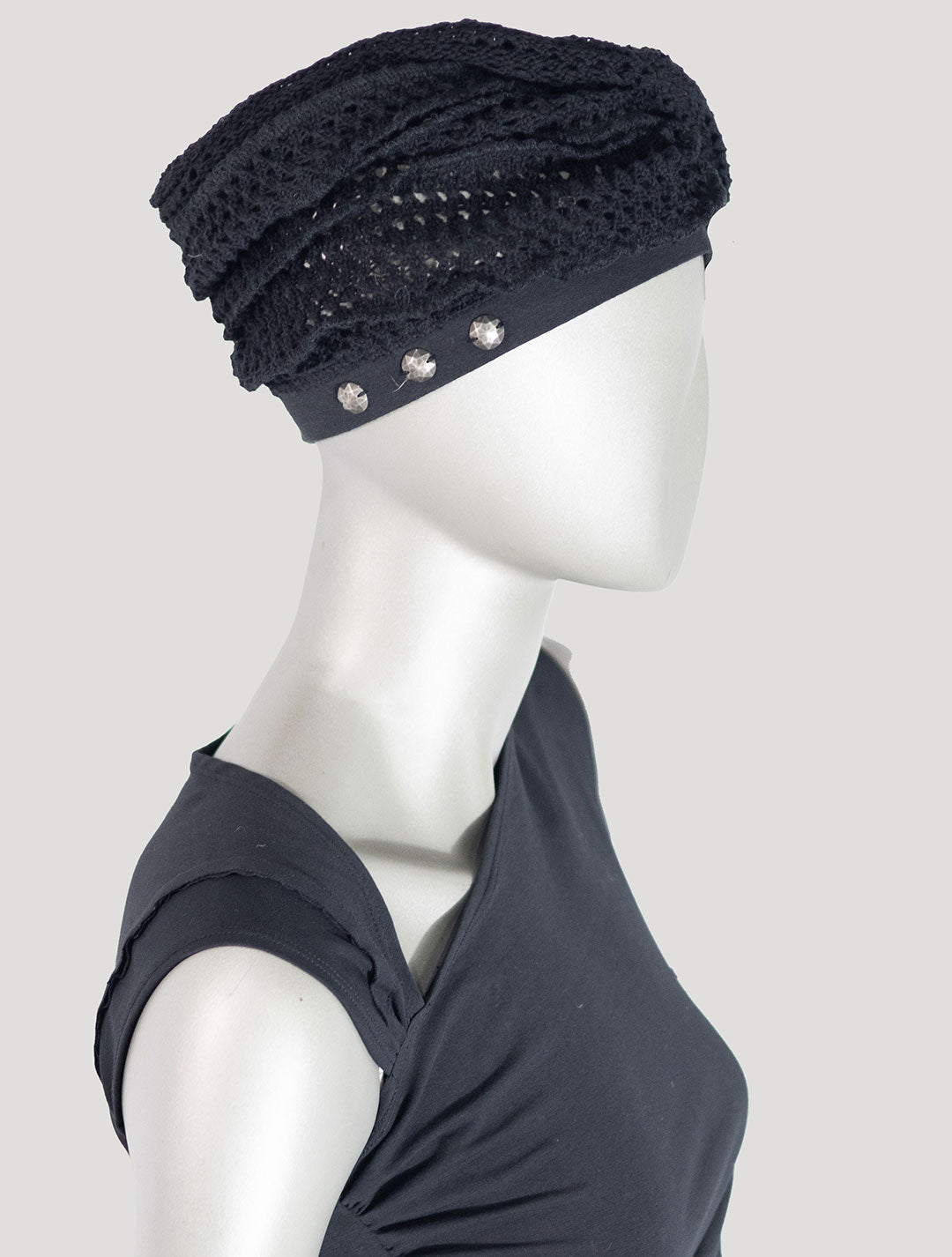 Sanja Crochet Knitted Bandana Beanie - Psylo Fashion