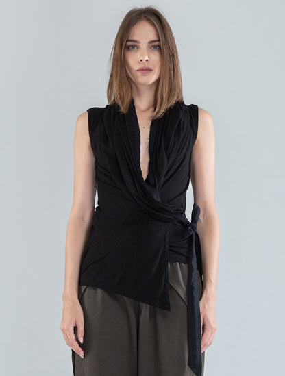 'Sorcerer' 100% Bamboo Hooded Wrap Top - Psylo Fashion