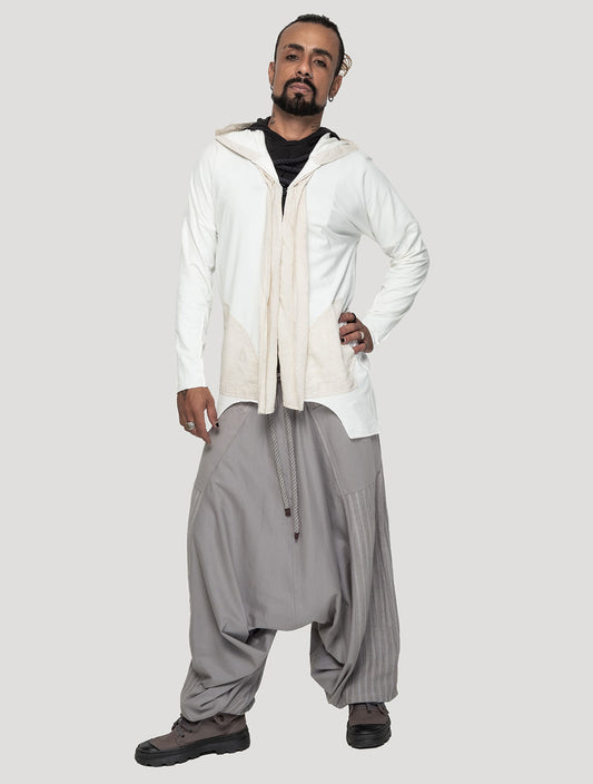 Natural 'Shaolin' Hoodie | Light Hooded Cardigan by Psylo Fashion
