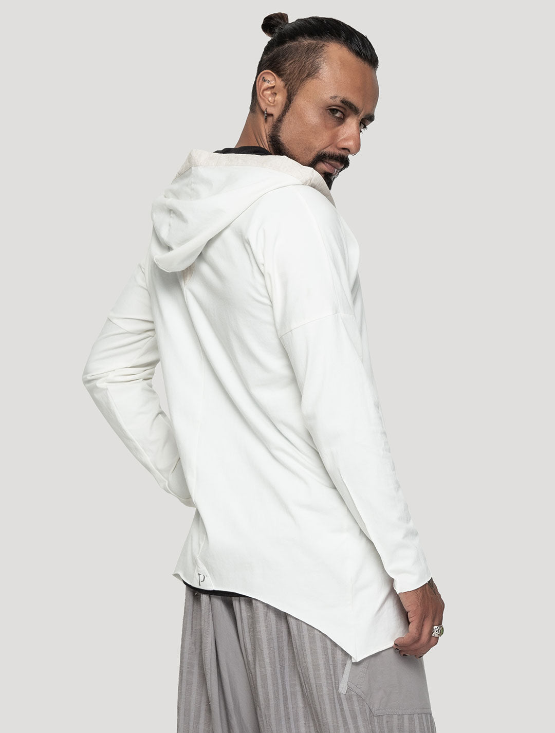 Natural 'Shaolin' Hoodie | Light Hooded Cardigan by Psylo Fashion