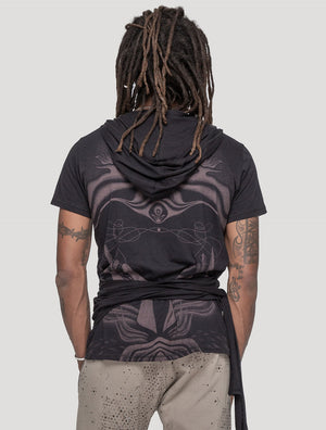 'Shaman' Wrap Top made from Bamboo-Organic Cotton - Psylo Fashion