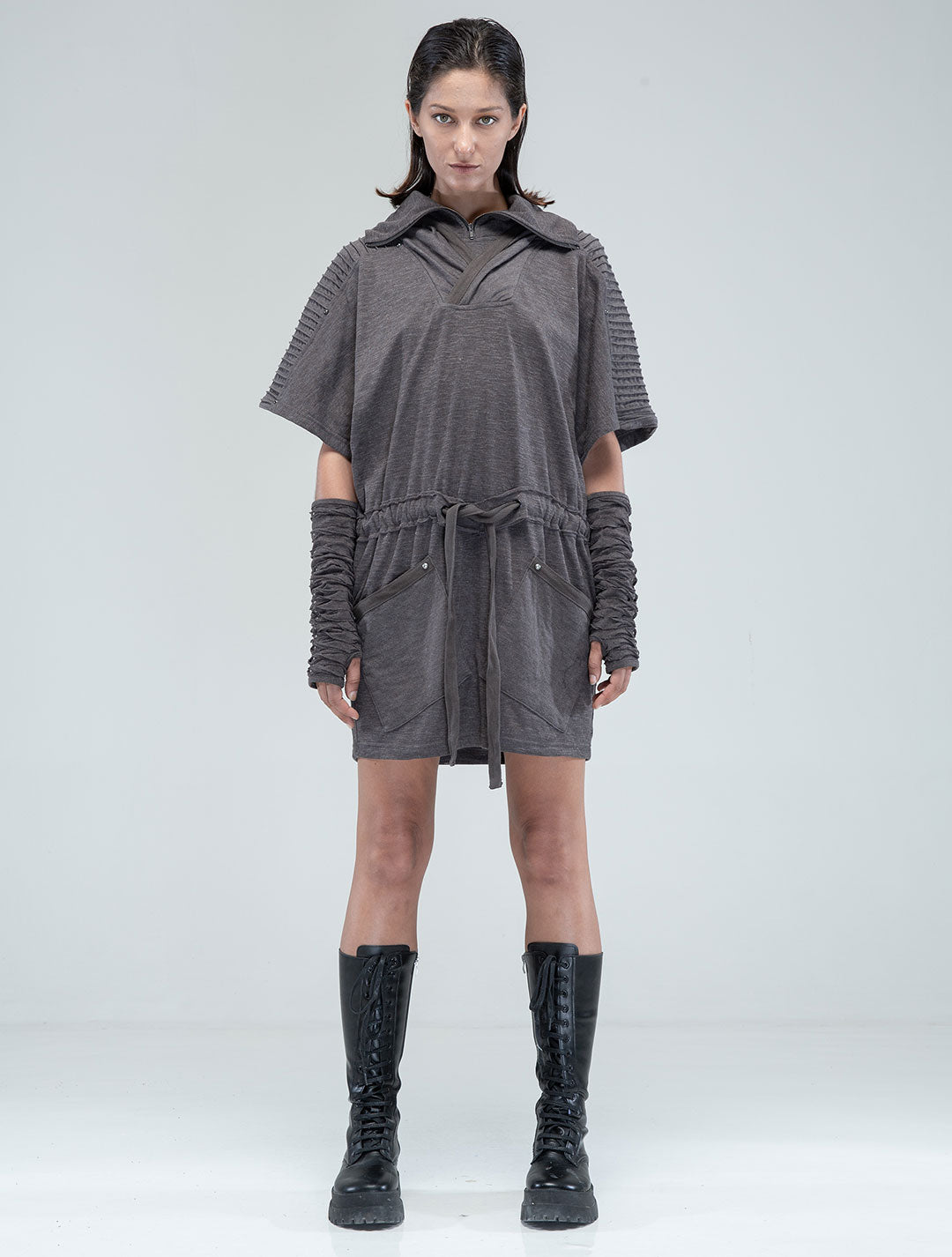 Sonic Hooded Tunic Dress - Psylo Fashion