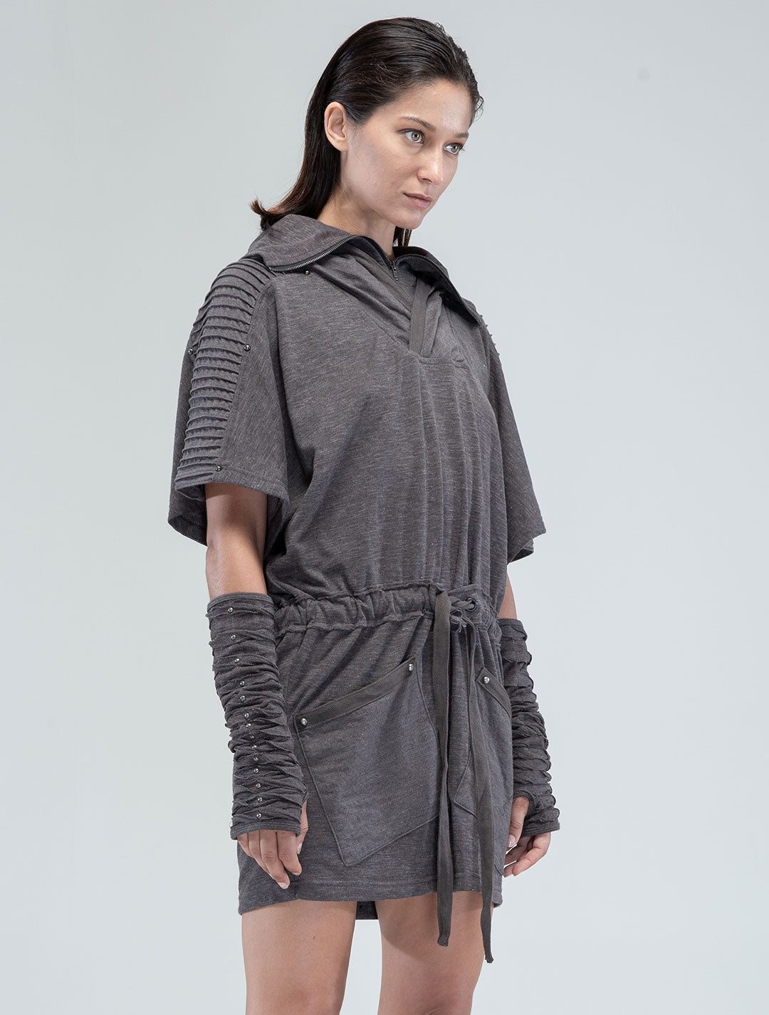 Sonic Hooded Tunic Dress - Psylo Fashion