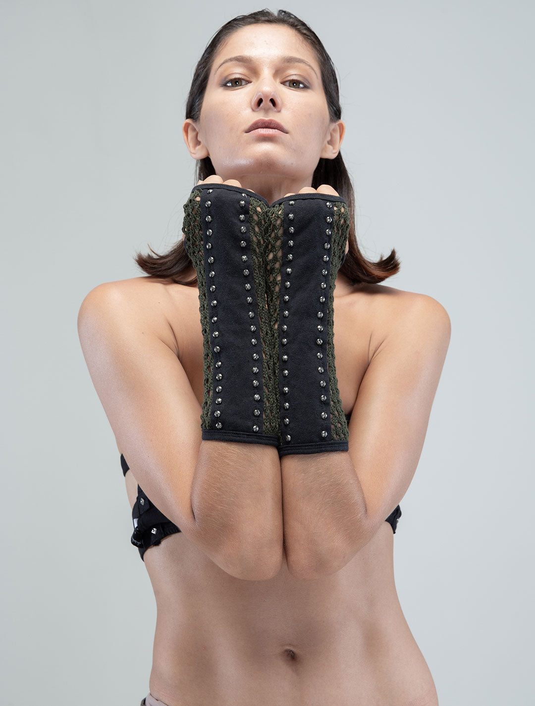 Sanja Crochet Knitted Long & Fingerless Gloves - Psylo Fashion