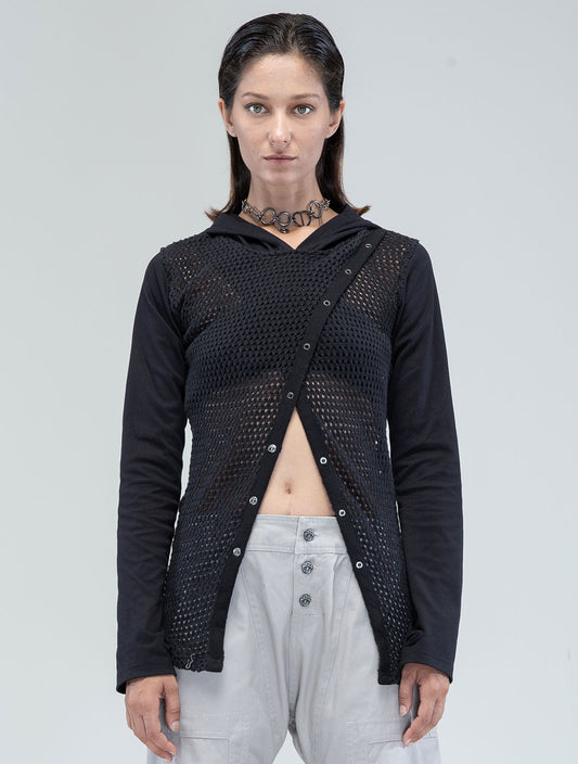 Sanja Crochet Knitted Hoodie Sweater - Psylo Fashion