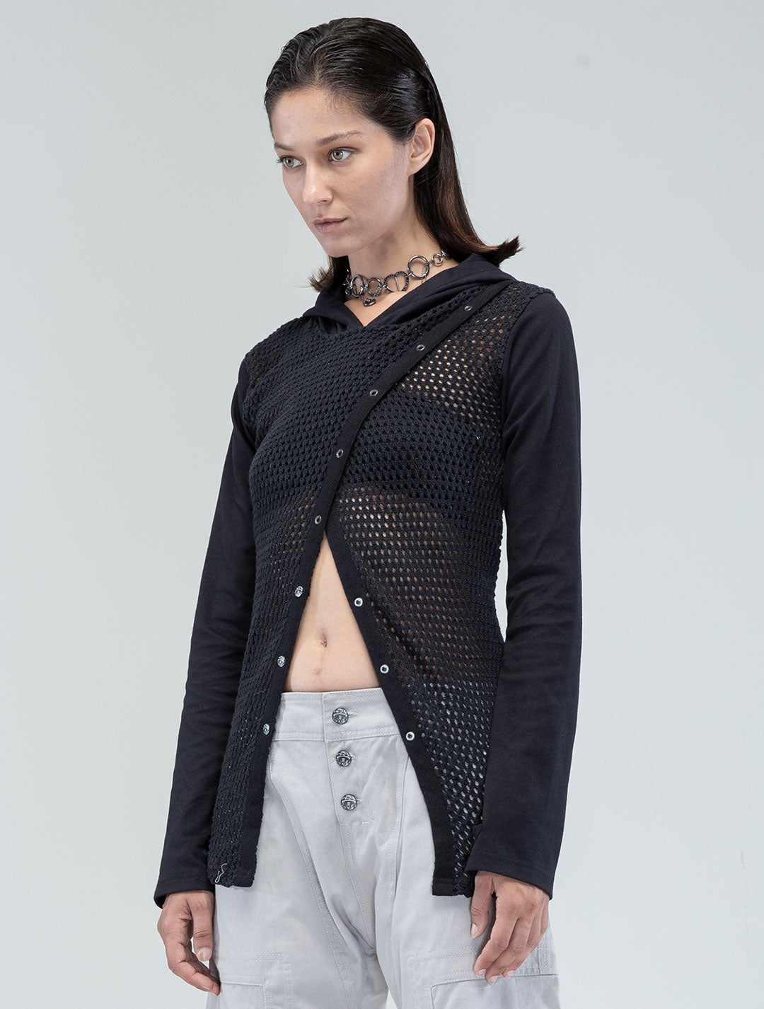 Sanja Crochet Knitted Hoodie Sweater - Psylo Fashion