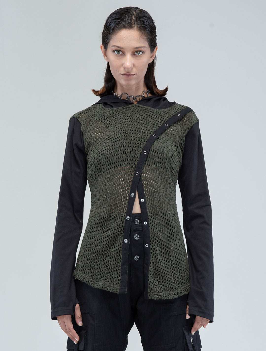 Sanja Crochet Knitted Hoodie Sweater - Psylo Fashion