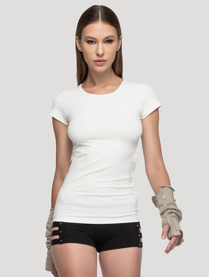 White Slashed Open-Back Top - Psylo Fashion