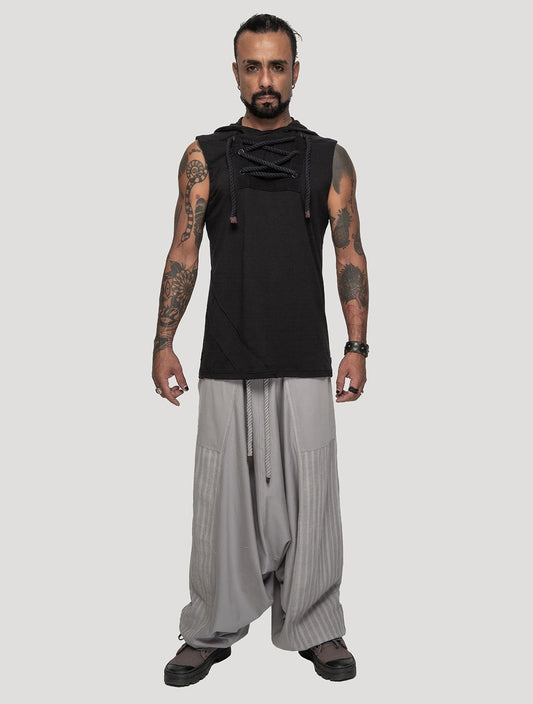 Black 'Spirit' Sleeveless Hoodie Tee - Psylo Fashion
