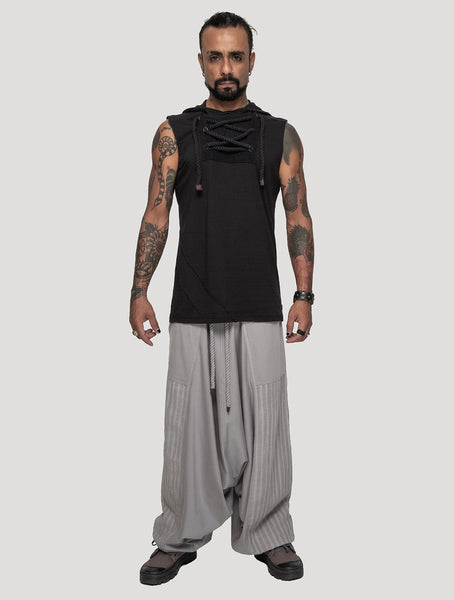 Black 'Spirit' Sleeveless Hoodie Tee - Psylo Fashion