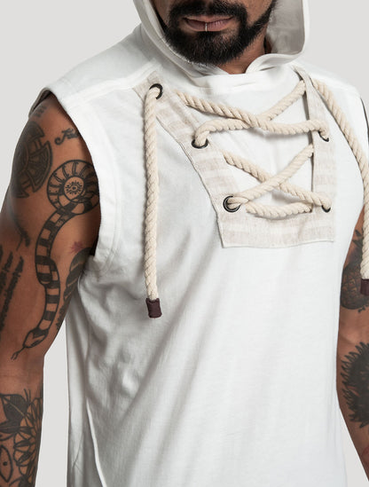 Natural 'Spirit' Sleeveless Hoodie Tee - Psylo Fashion