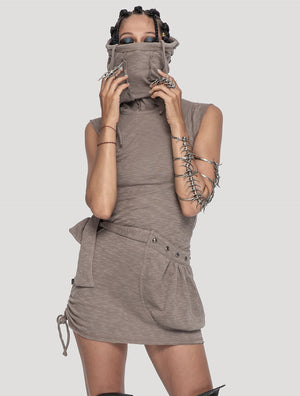 Soba Sleeveless Turtleneck Dress - Psylo Fashion