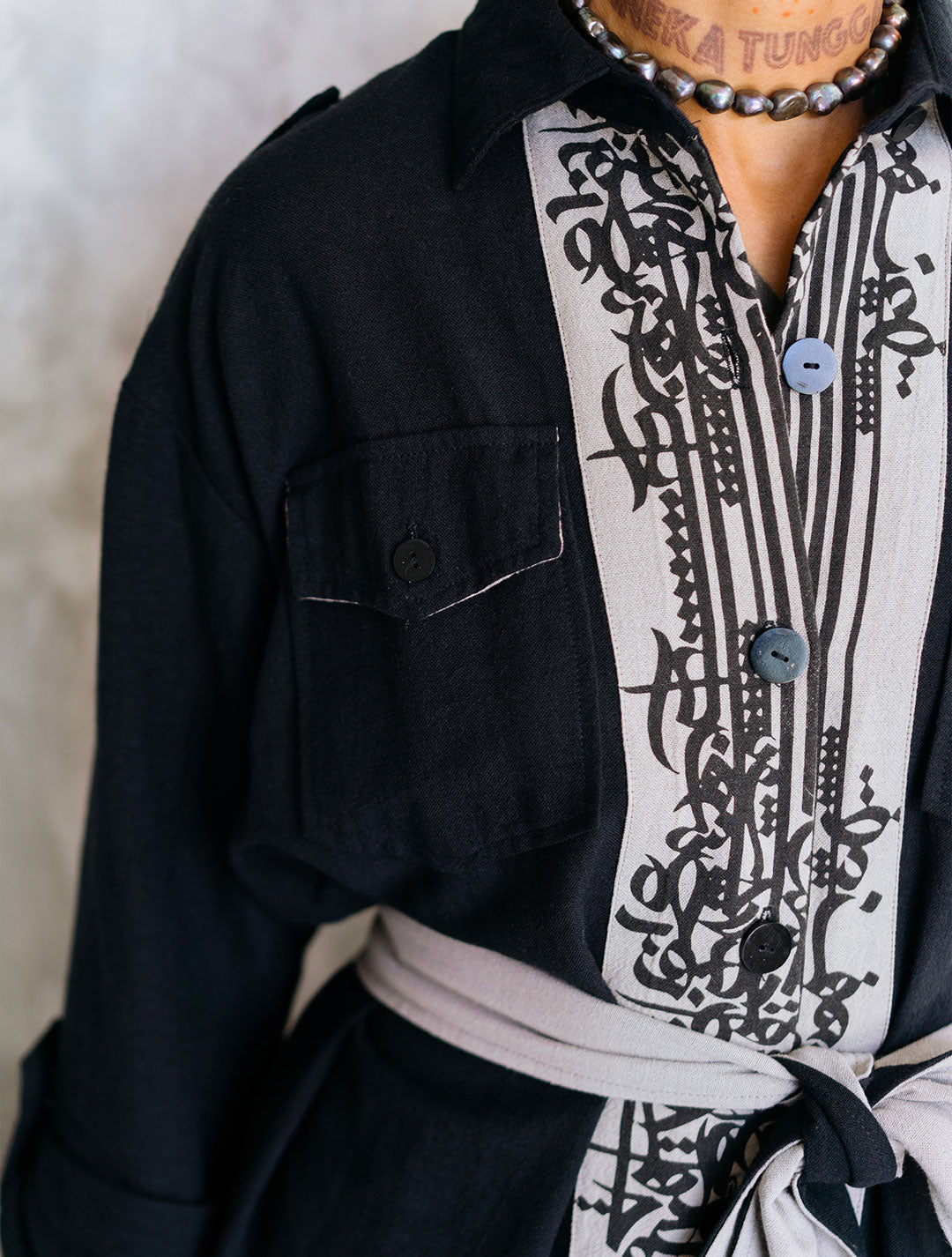 Linen-Cotton 'Tribal' Shirt by Shokraneh