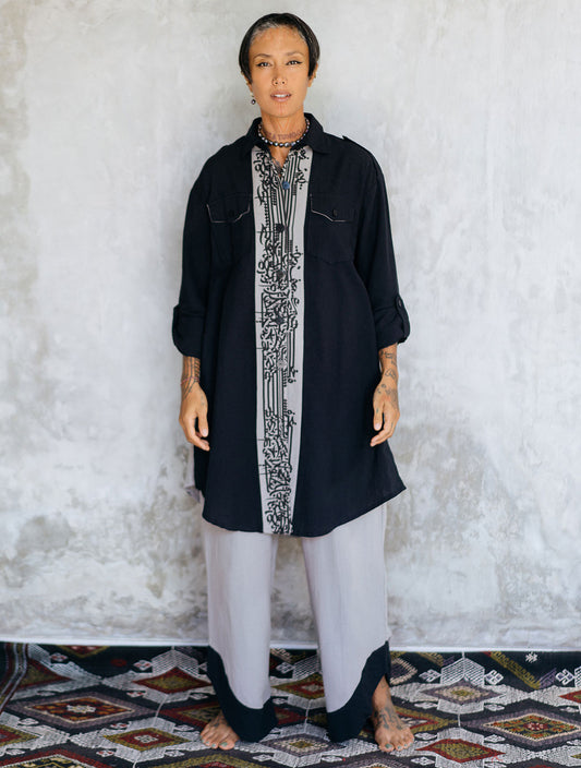 Linen-Cotton 'Tribal' Shirt by Shokraneh