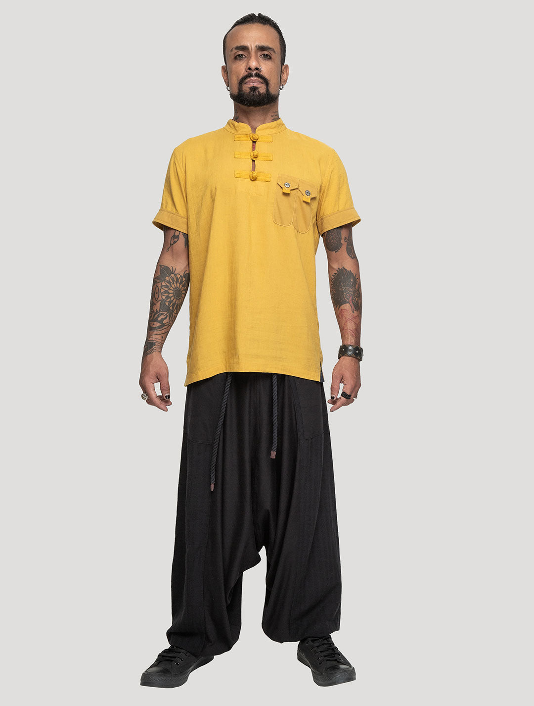 Saffron 'Taiji' Short Sleeves Shirt - Psylo Fashion