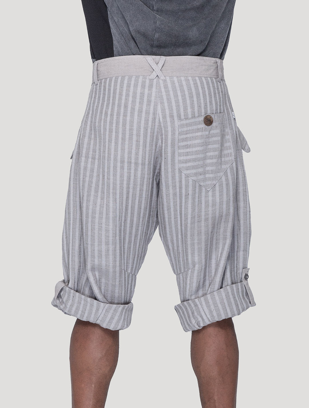 Concrete 'Taiji' Striped Linen ¾ Pants - Psylo Fashion