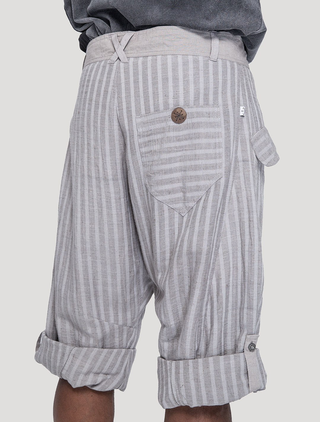 Concrete 'Taiji' Striped Linen ¾ Pants - Psylo Fashion