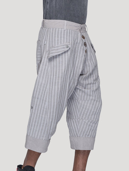 Concrete 'Taiji' Striped Linen ¾ Pants - Psylo Fashion