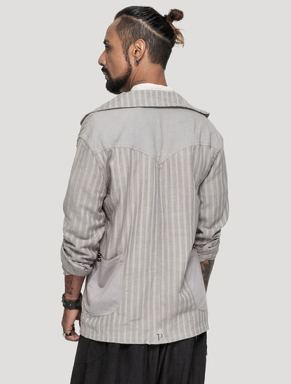 Concrete 'Taiji' Striped Shacket - Psylo Fashion