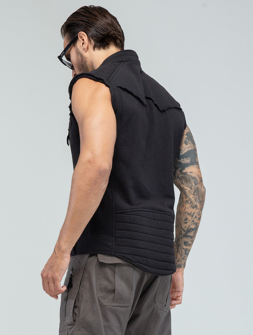 Vicious Biker Vest - Zipped Sleeveless Jacket - Psylo Fashion