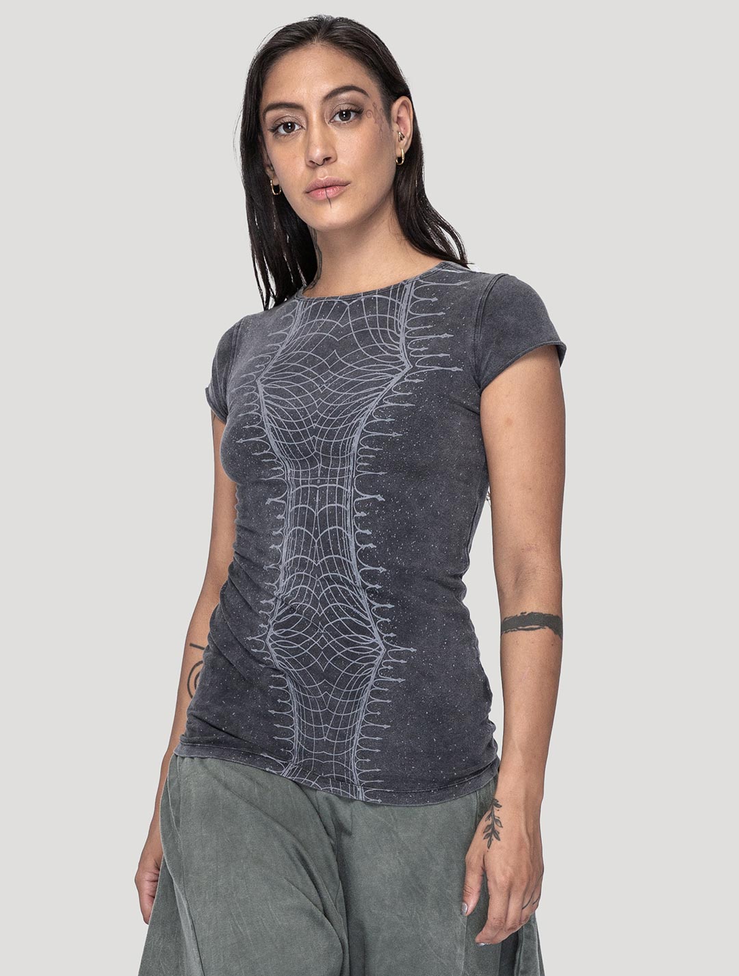 'Vortex' Printed Open Front Top - Psylo Fashion