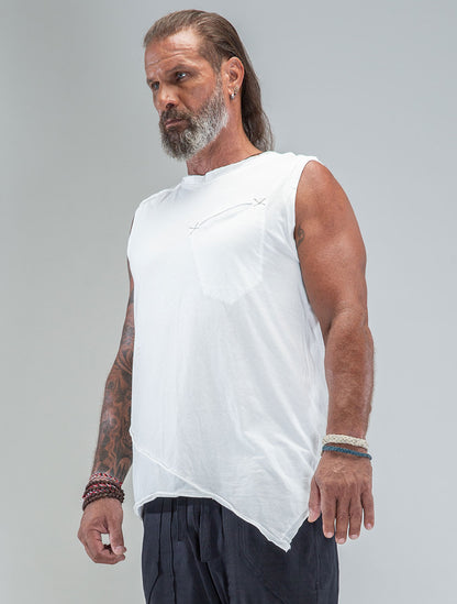 Falcon Asymmetric Sleeveless Tee - Psylo Fashion